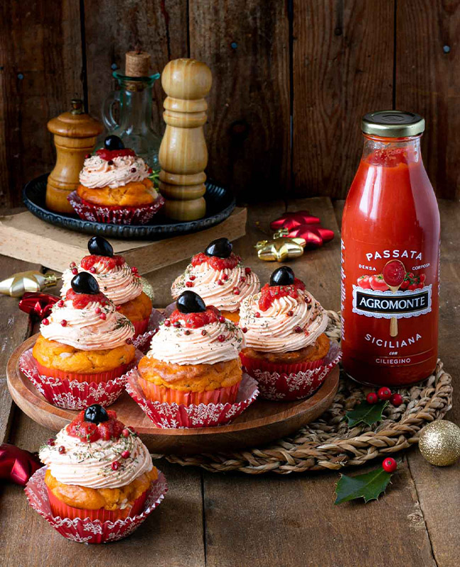 Ricetta di casa Agromonte: Cupcake salati al pomodoro